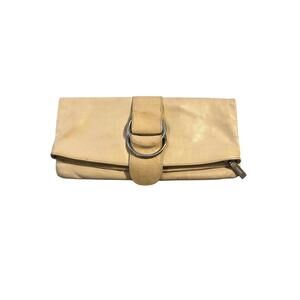 Vintage Y2K  HOBO Leather Envelope Clutch - Boho Chic, Paisley Liner.